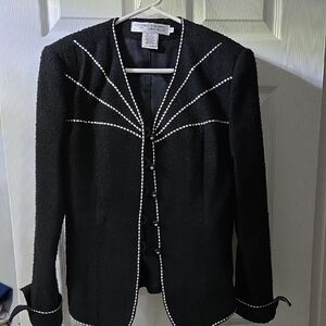 Chanel Black Blazer with White Trim